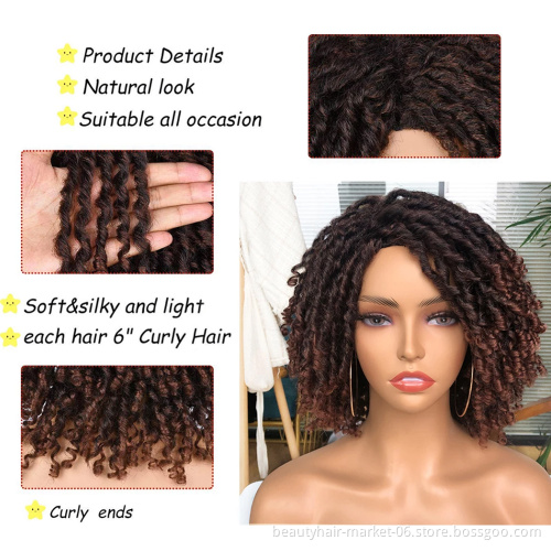 Hot Selling Cheap Synthetic Hair Wigs for Black Women African Short Dreadlocks Wig Faux Locs Crochet Hair Braided Wigs